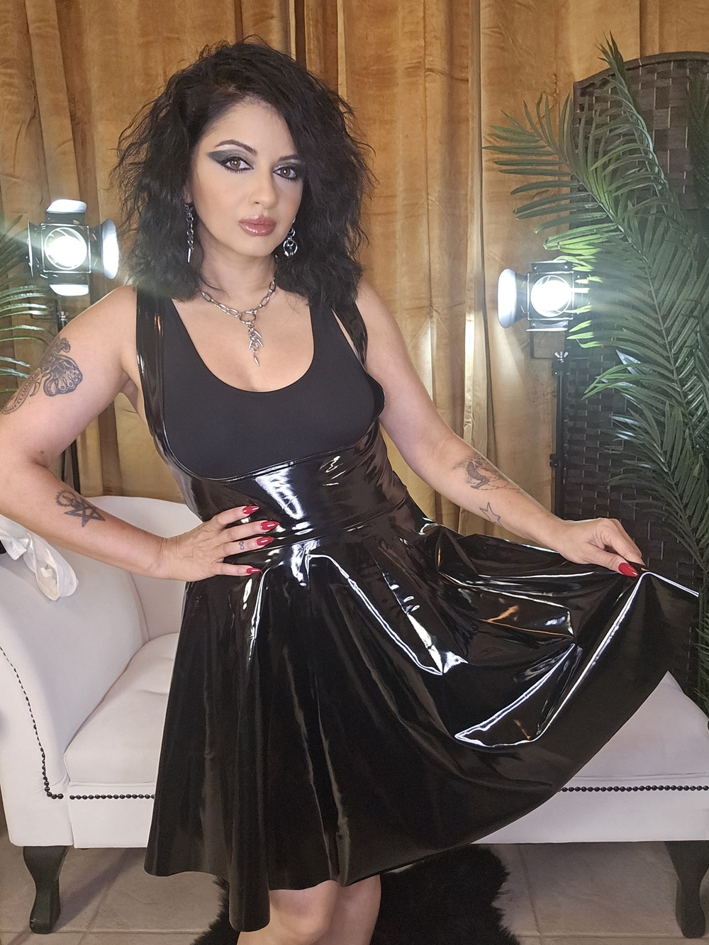 Blackmilk Black Patent Circle Skater Skirt